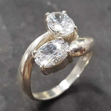 Two Stone Diamond Ring - Sparkly Vintage Ring - Classic Bridal Ring