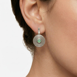 Spiral Chrysoprase Earrings - Green Drop Earrings - Chrysoprase Statement Earrings