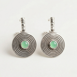 Spiral Chrysoprase Earrings - Green Drop Earrings - Chrysoprase Statement Earrings
