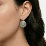 Spiral Chrysoprase Earrings - Green Drop Earrings - Chrysoprase Statement Earrings