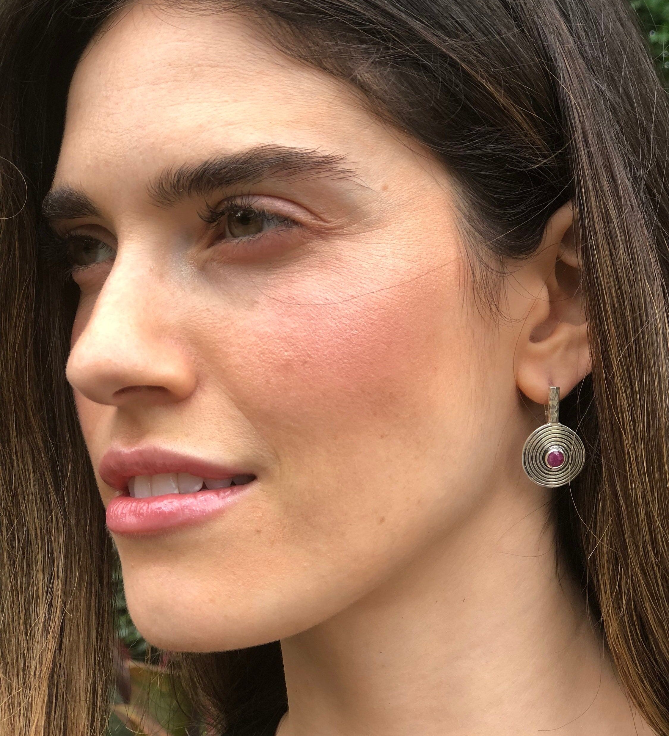 Chrysoprase Earrings, Australian Chrysoprase, Natural Chrysoprase, Infinity Earrings, May Birthstone, Round Earrings, Spiral Earrings, Gift