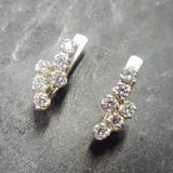 Sparkly Diamond Earrings - Brilliant Drop Earrings - Clear Vintage Earrings