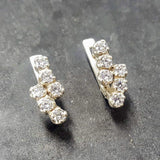 Sparkly Diamond Earrings - Brilliant Drop Earrings - Clear Vintage Earrings