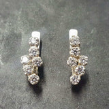 Sparkly Diamond Earrings - Brilliant Drop Earrings - Clear Vintage Earrings