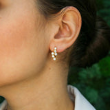 Gold Diamond Earrings - Gold Sparkly Earrings, Gold Dainty Studs