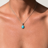 Turquoise Necklace - Sleeping Beauty Necklace - Blue Vintage Pendant