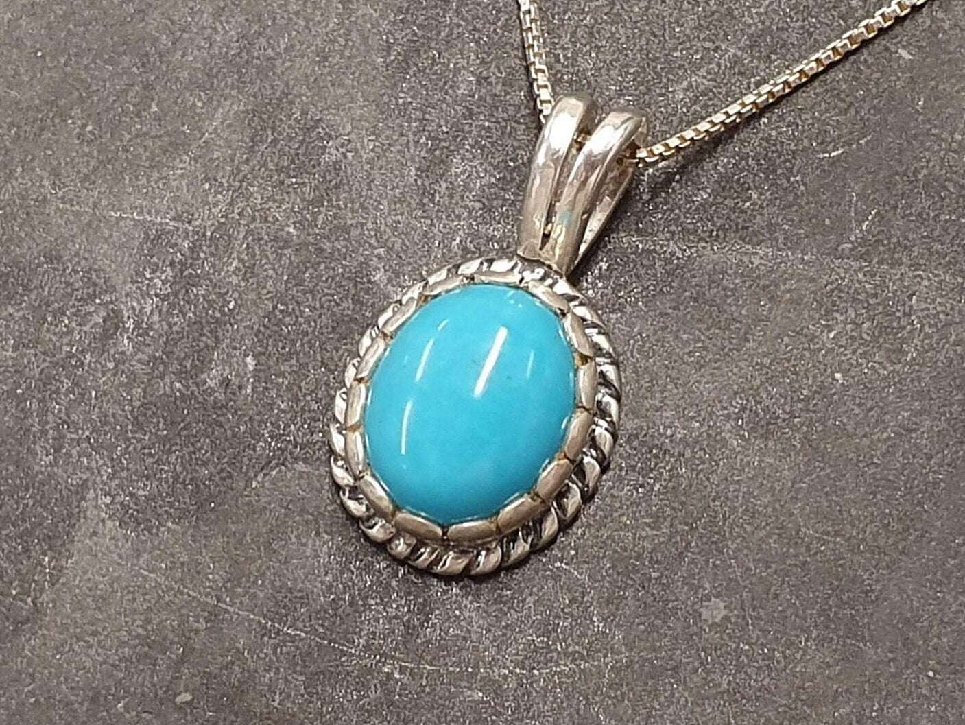 Turquoise Pendant, Natural Turquoise, December Pendant, Victorian Pendant, Vintage Pendant, Sleeping Beauty, Blue Pendant, Silver Pendant