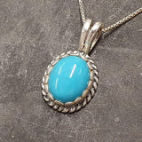 Gold Turquoise Pendant - Natural Turquoise Necklace, Gold Vintage Pendant
