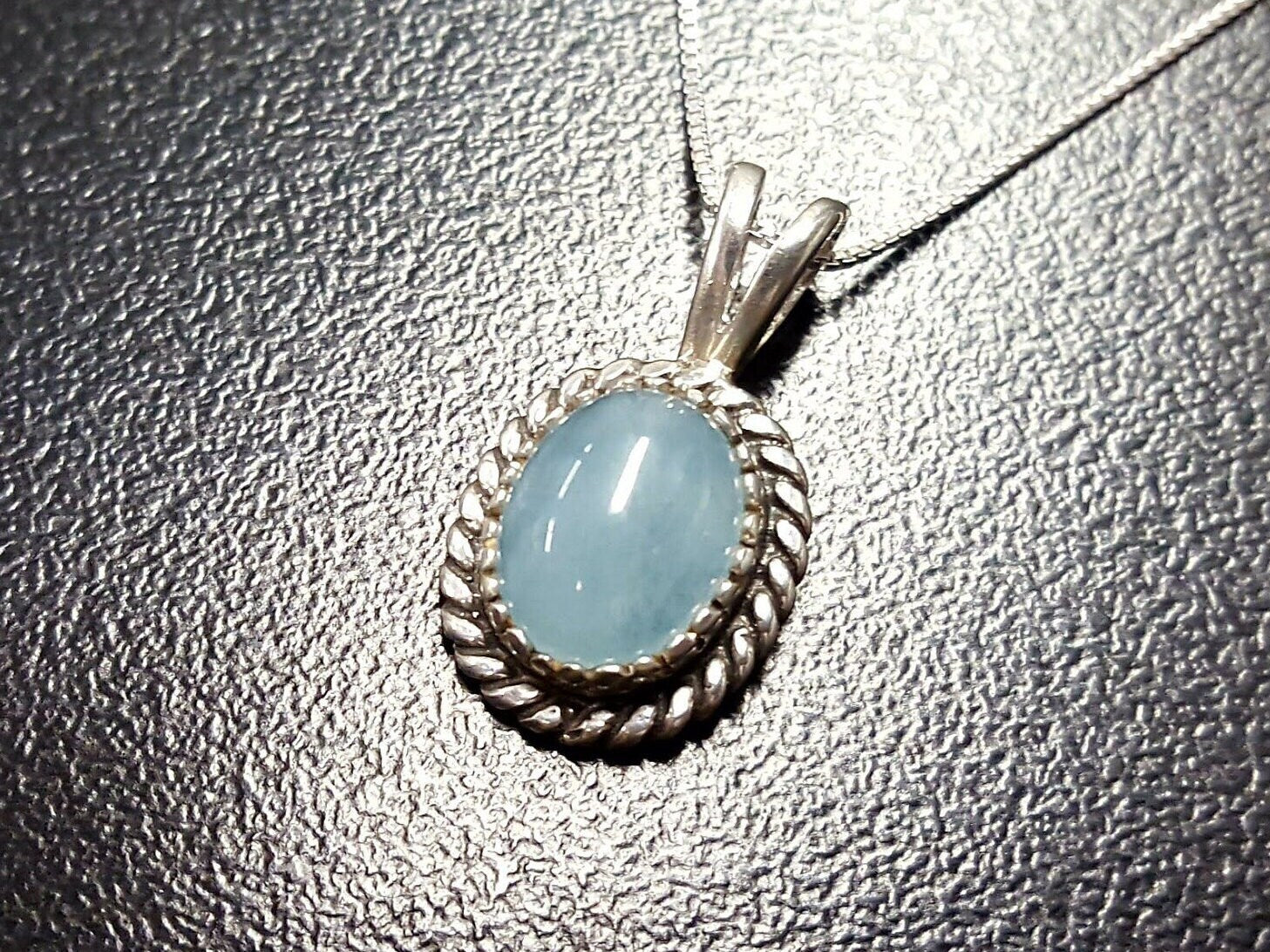 Blue Pendant, Aquamarine Pendant, Natural Aquamarine, March Pendant, Victorian Pendant, Blue Vintage Pendant, Antique Pendant, Aqua Pendant