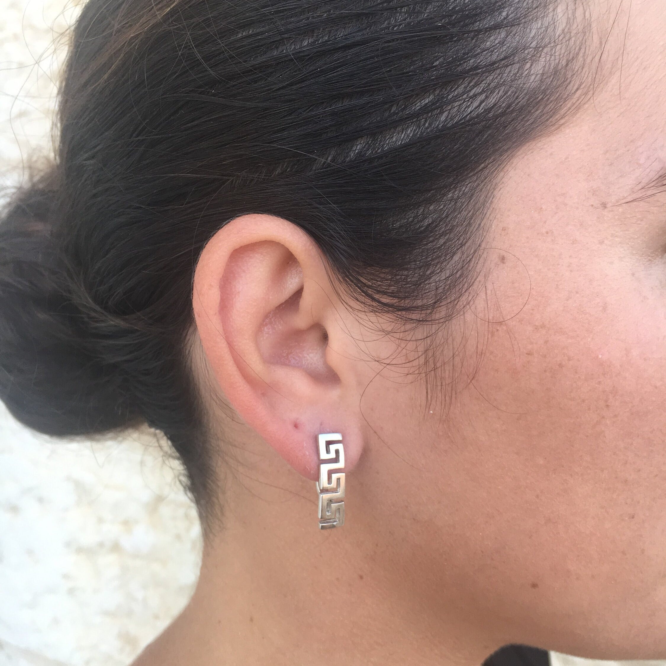 Silver Zigzag Earrings, Long Earrings, Statement Earrings, Aztec Earrings, Artisan Earrings, Zig Zag Studs, Long Studs, 925 Silver Earrings