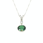 Created Emerald Pendant made in 925 Sterling Silver with Oval Created Green Emerald in Bezel setting, May Birthstone gift idea, symbolizes, ideal for everyday wear and perfect for birthday gifting and special occasions.