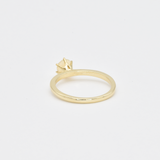 Genuine Fire Opal Real Gold Ring - Solid 14k Gold Opal Ring - Certified Solitaire Opal Gold Ring