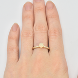 Genuine Fire Opal Real Gold Ring - Solid 14k Gold Opal Ring - Certified Solitaire Opal Gold Ring