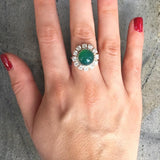 Emerald Victorian Ring - Statement Emerald Ring - Emerald Flower Ring