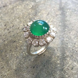 Emerald Victorian Ring - Statement Emerald Ring - Emerald Flower Ring