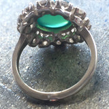 Emerald Victorian Ring - Statement Emerald Ring - Emerald Flower Ring