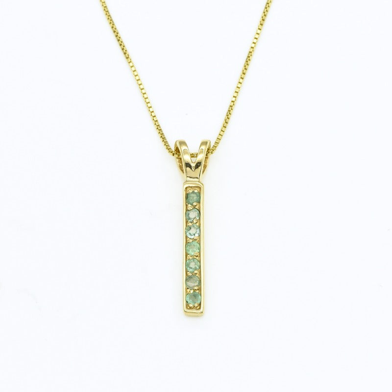 Natural Emerald Pendant made in 18k Gold Vermeil with Round Natural Green Emerald in Channel-Set setting, May Birthstone gift idea, symbolizes growth, harmony, and deep emotional healing, ideal for everyday wear and perfect for birthday gifting and special occasions.
