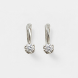 Dainty Diamond Earrings - Sparkly Drop Earrings - Minimalist Diamond Studs