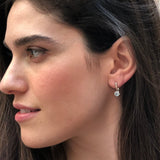 Dainty Diamond Earrings - Sparkly Drop Earrings - Minimalist Diamond Studs