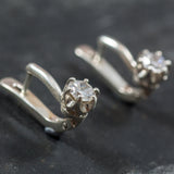 Dainty Diamond Earrings - Sparkly Drop Earrings - Minimalist Diamond Studs