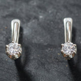 Dainty Diamond Earrings - Sparkly Drop Earrings - Minimalist Diamond Studs