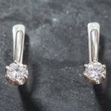 Dainty Diamond Earrings - Sparkly Drop Earrings - Minimalist Diamond Studs