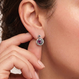 Elegant 925 Sterling Silver earrings featuring Round Natural Red Ruby, perfect for birthdays and special occasions.