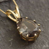 Green Diamond Necklace - Statement Teardrop Pendant - Solitaire Green Necklace