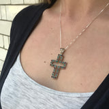 Cross Pendant, Emerald Pendant, Ruby Pendant, Sapphire Pendant, Multistone Pendant, Solid Silver Pendant, Unique Pendant, Vintage Pendant