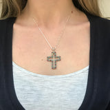 Cross Pendant, Emerald Pendant, Ruby Pendant, Sapphire Pendant, Multistone Pendant, Solid Silver Pendant, Unique Pendant, Vintage Pendant