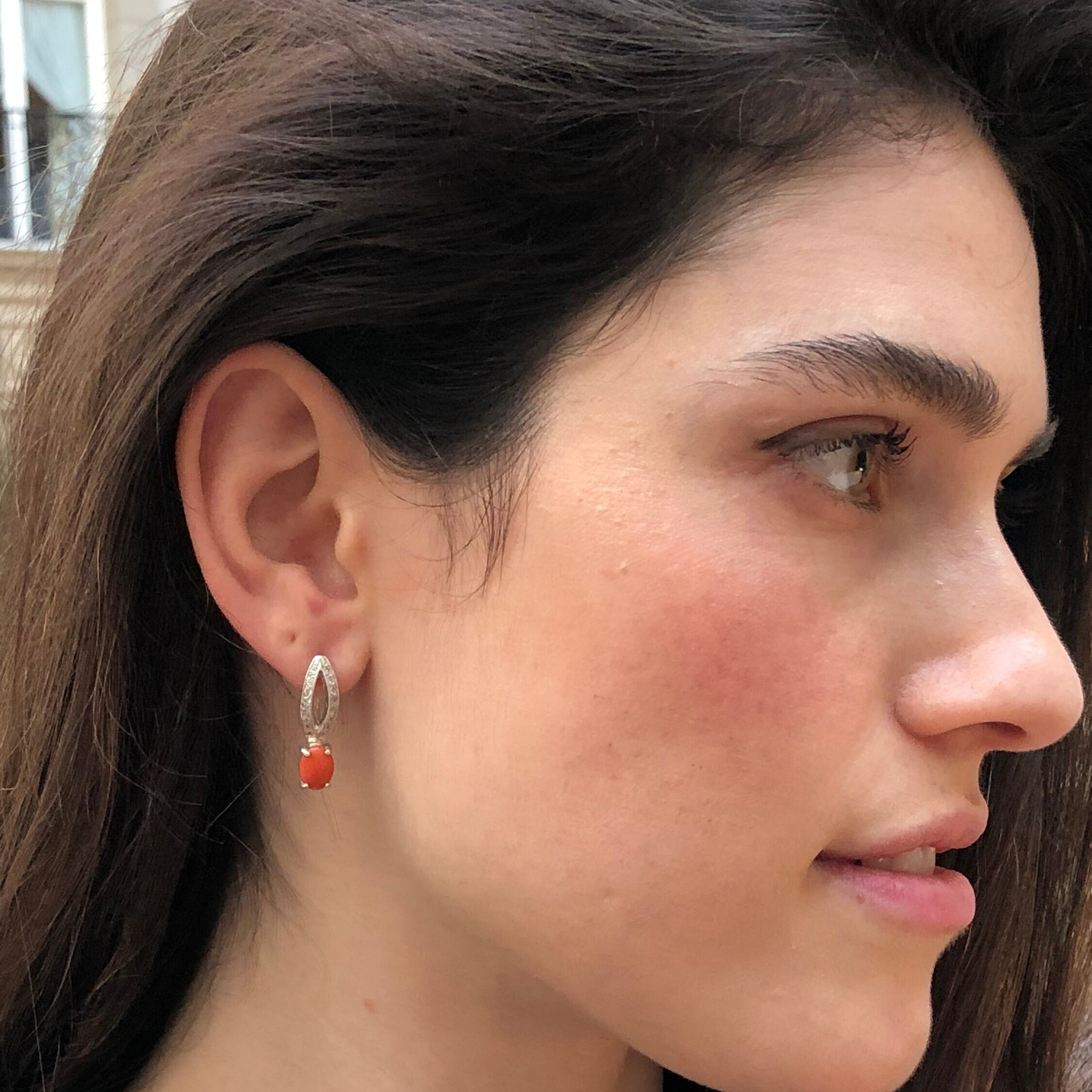 Fire Opal Earrings, Opal Earrings, Natural Opal, Ethiopian Opal, Vintage Earrings, Rainbow Opal, Silver Earrings, Vintage Opal, Opal