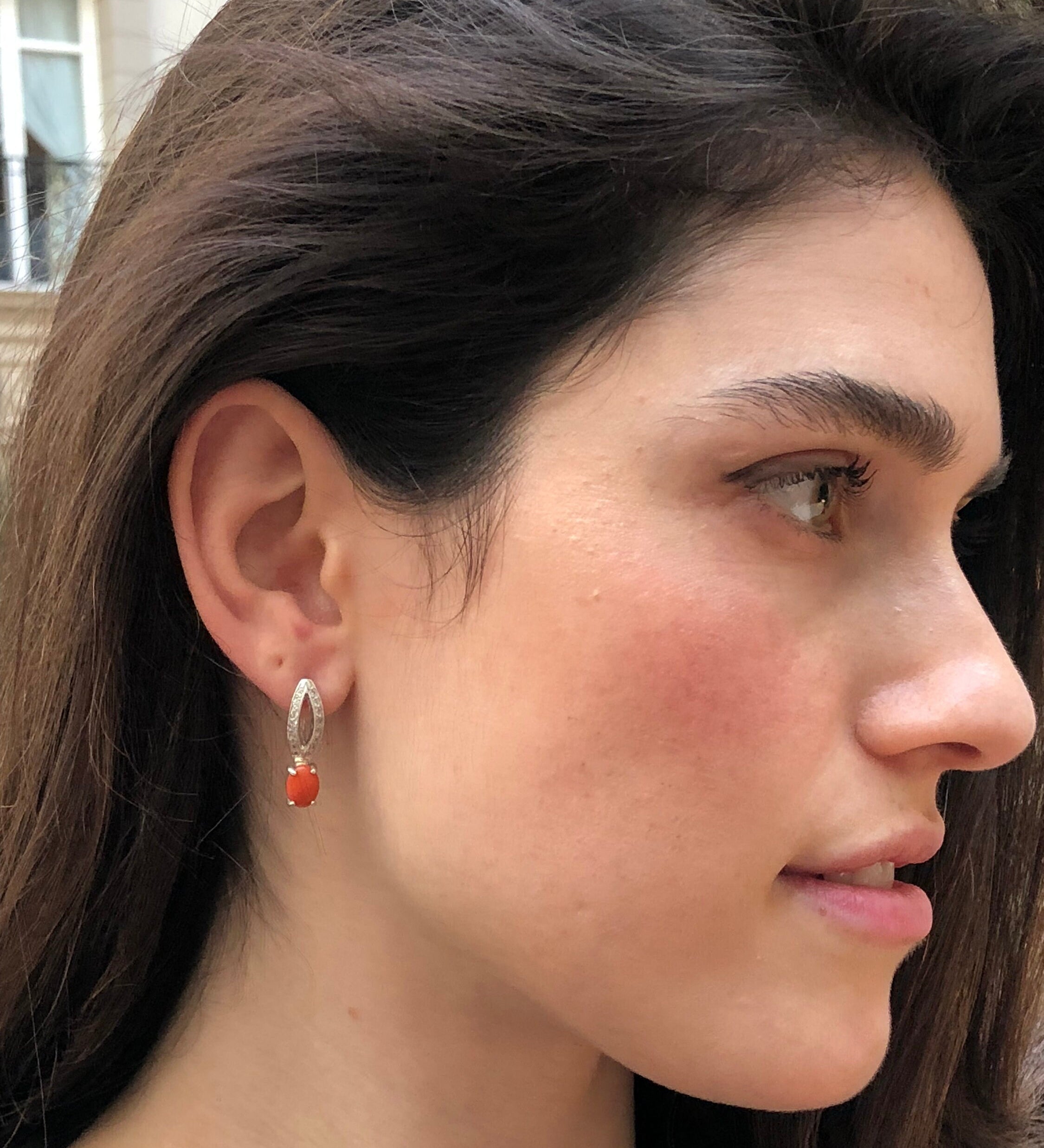 Fire Opal Earrings, Opal Earrings, Natural Opal, Ethiopian Opal, Vintage Earrings, Rainbow Opal, Silver Earrings, Vintage Opal, Opal