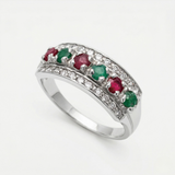 Natural Emerald Ring made in 925 Sterling Silver with Round Natural Green Emerald in Channel-Set setting, May Birthstone gift idea, symbolizes growth, harmony, and deep emotional healing, ideal for everyday wear and perfect for birthday gifting and special occasions.