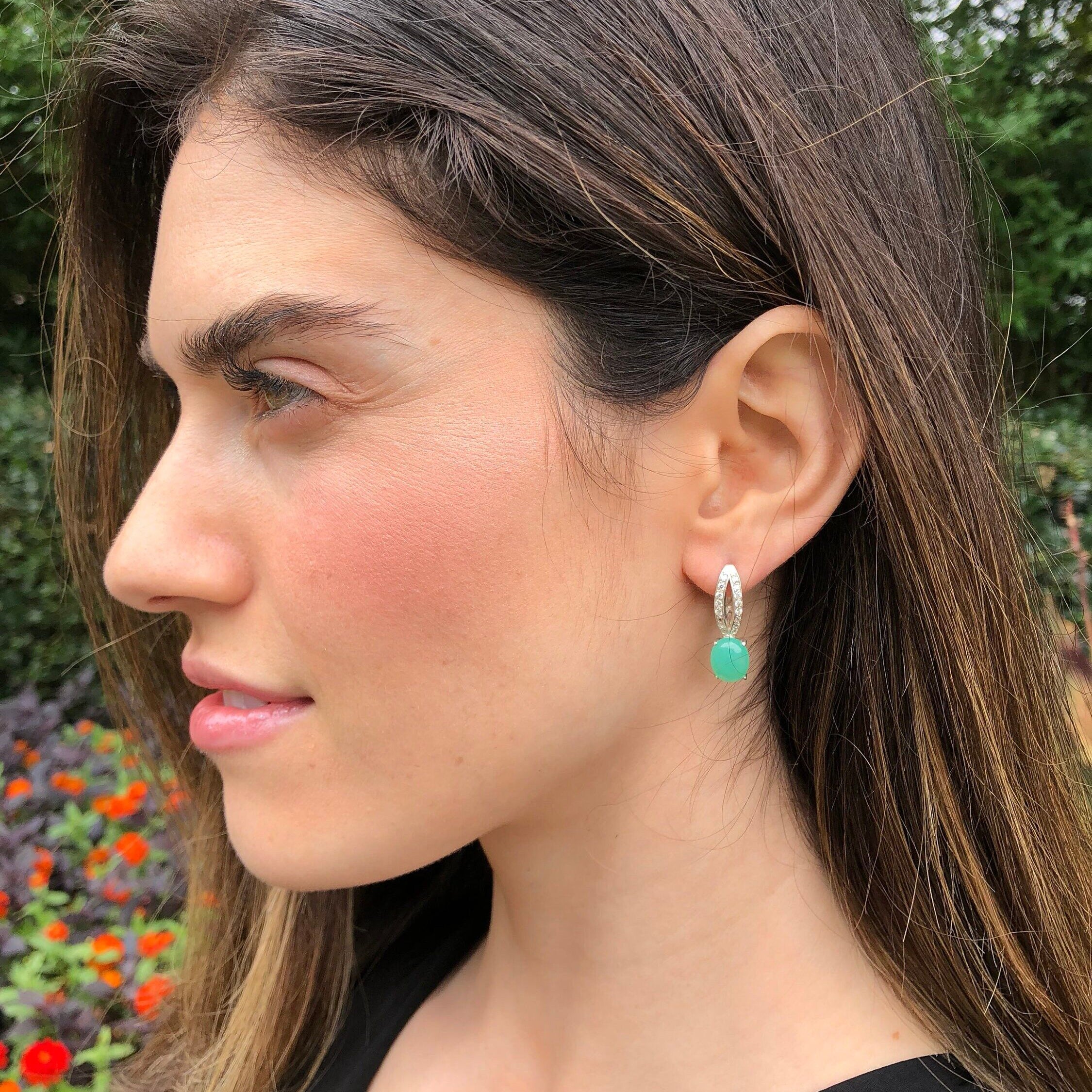 Fire Opal Earrings, Natural Opal, Antique Earrings, October Birthstone, Long Earrings, Australian Opal, Vintage Earrings, Silver Earrings