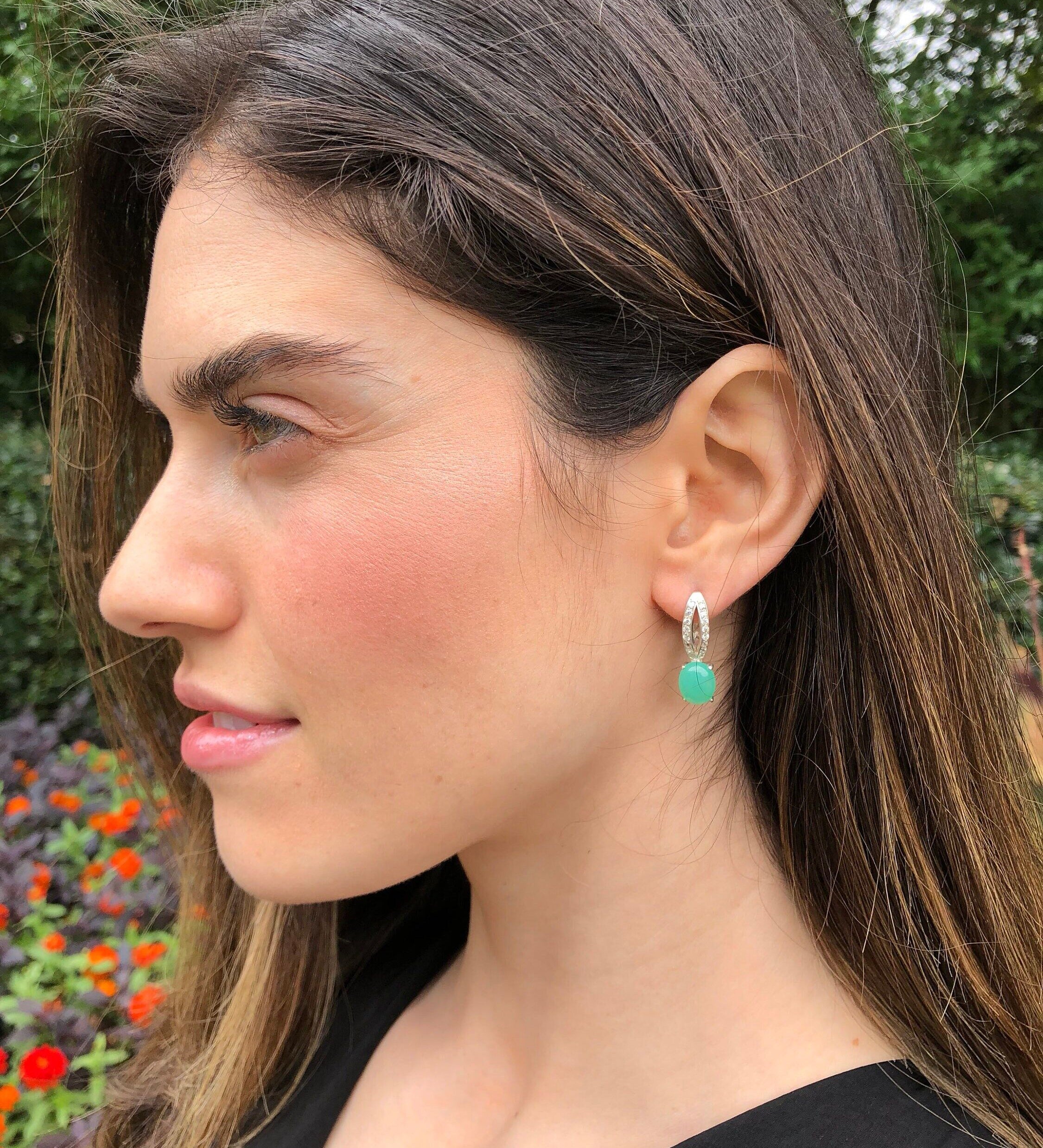 Fire Opal Earrings, Natural Opal, Antique Earrings, October Birthstone, Long Earrings, Australian Opal, Vintage Earrings, Silver Earrings