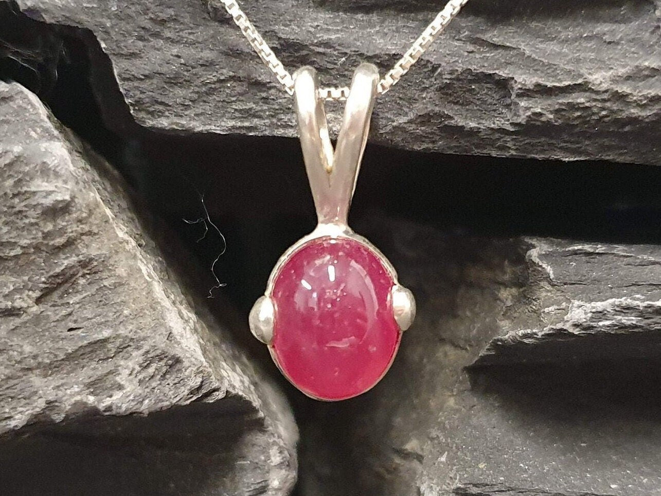Natural Ruby Pendant made in 925 Sterling Silver with Oval Natural Red Ruby in Prong setting, July Birthstone gift idea, symbolizes nobility, purity, and passion, ideal for everyday wear and perfect for birthday gifting and special occasions.