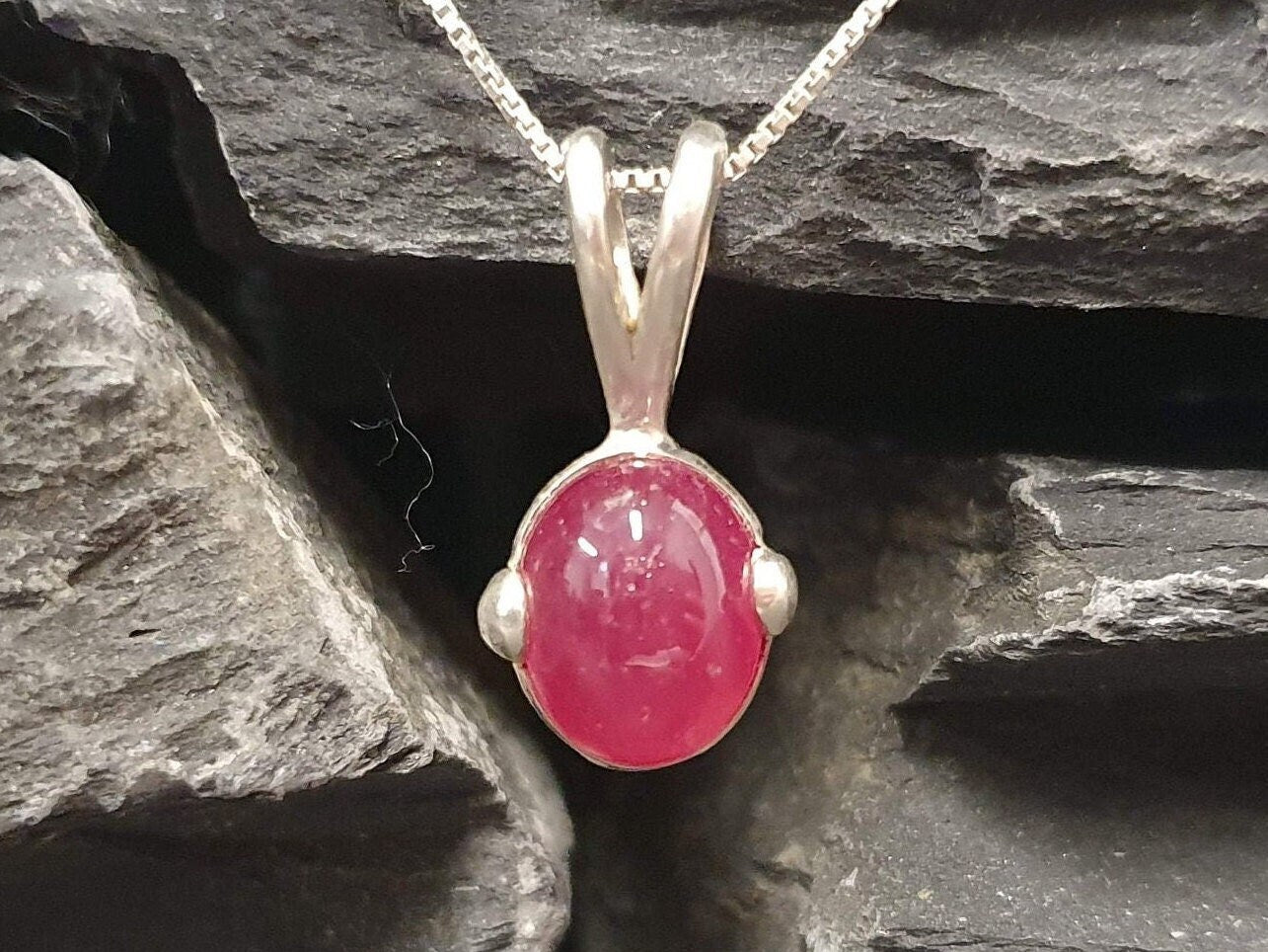 Natural Ruby Pendant made in 925 Sterling Silver with Oval Natural Red Ruby in Prong setting, July Birthstone gift idea, symbolizes nobility, purity, and passion, ideal for everyday wear and perfect for birthday gifting and special occasions.