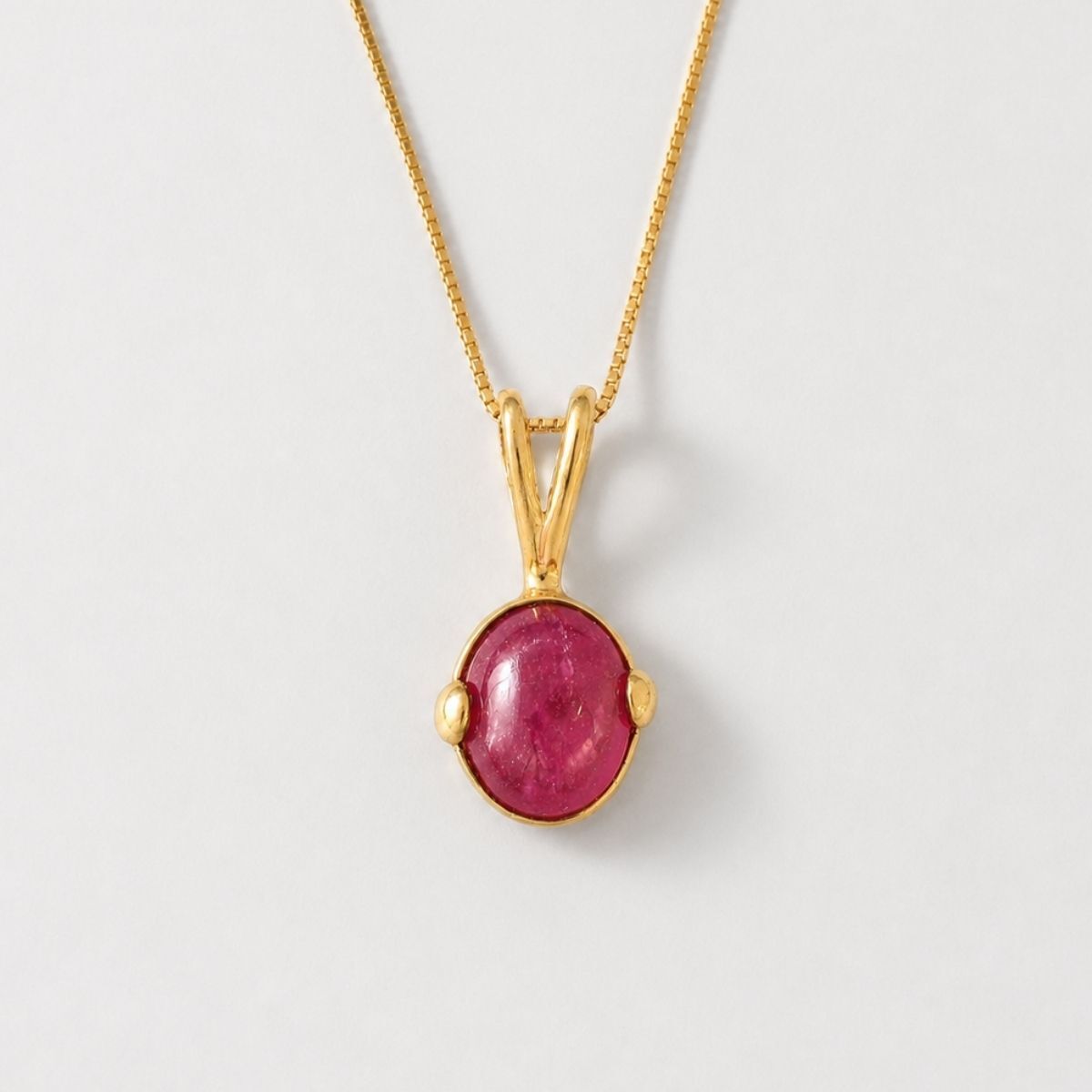 Natural Ruby Pendant made in 18k Gold Vermeil with Oval Natural Red Ruby in Prong setting, July Birthstone gift idea, symbolizes nobility, purity, and passion, ideal for everyday wear and perfect for birthday gifting and special occasions.