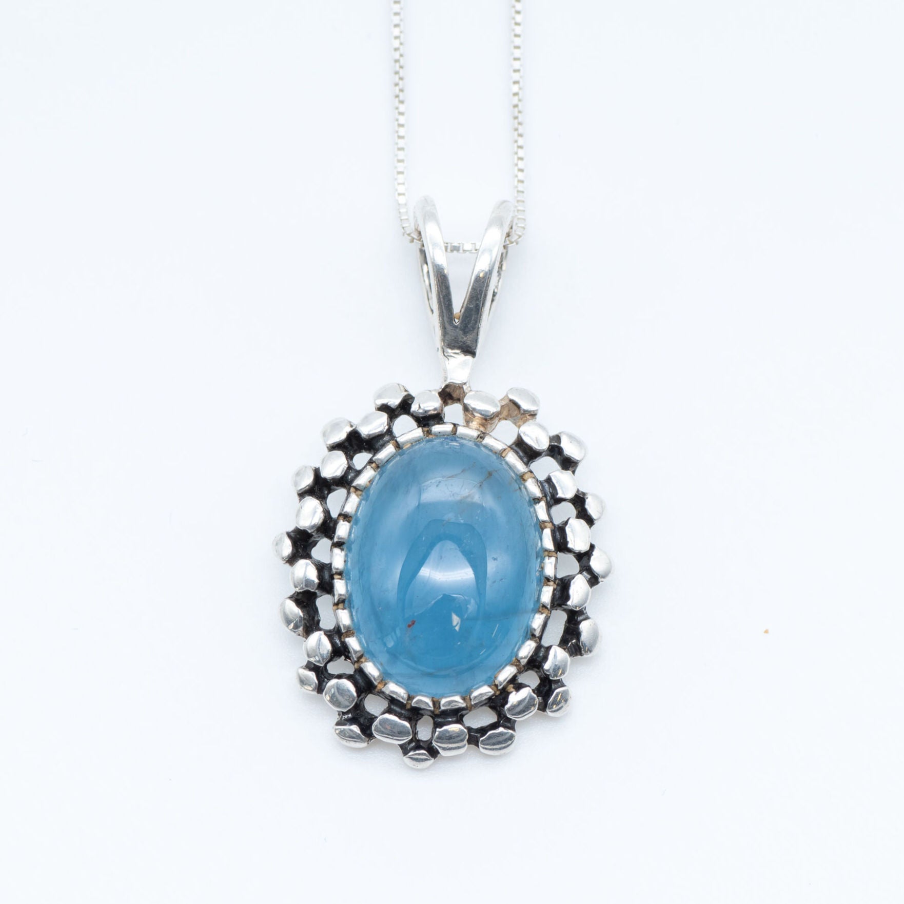 Aquamarine Pendant, Natural Aquamarine, Large Aquamarine, March Birthstone, Real Aquamarine, Blue Aquamarine Pendant, Solid Silver Pendant