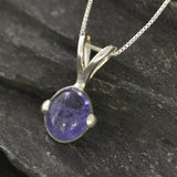 Oval Blue Pendant - Classic Tanzanite Necklace - Vintage Antique Necklace