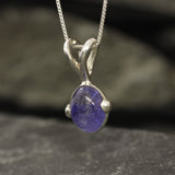 Oval Blue Pendant - Classic Tanzanite Necklace - Vintage Antique Necklace