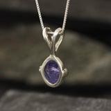 Oval Blue Pendant - Classic Tanzanite Necklace - Vintage Antique Necklace