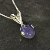 Oval Blue Pendant - Classic Tanzanite Necklace - Vintage Antique Necklace