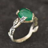 Radiant 925 Sterling Silver ring with an oval Created Green Emerald, a lovely May birthstone keepsake for cherished moments.
