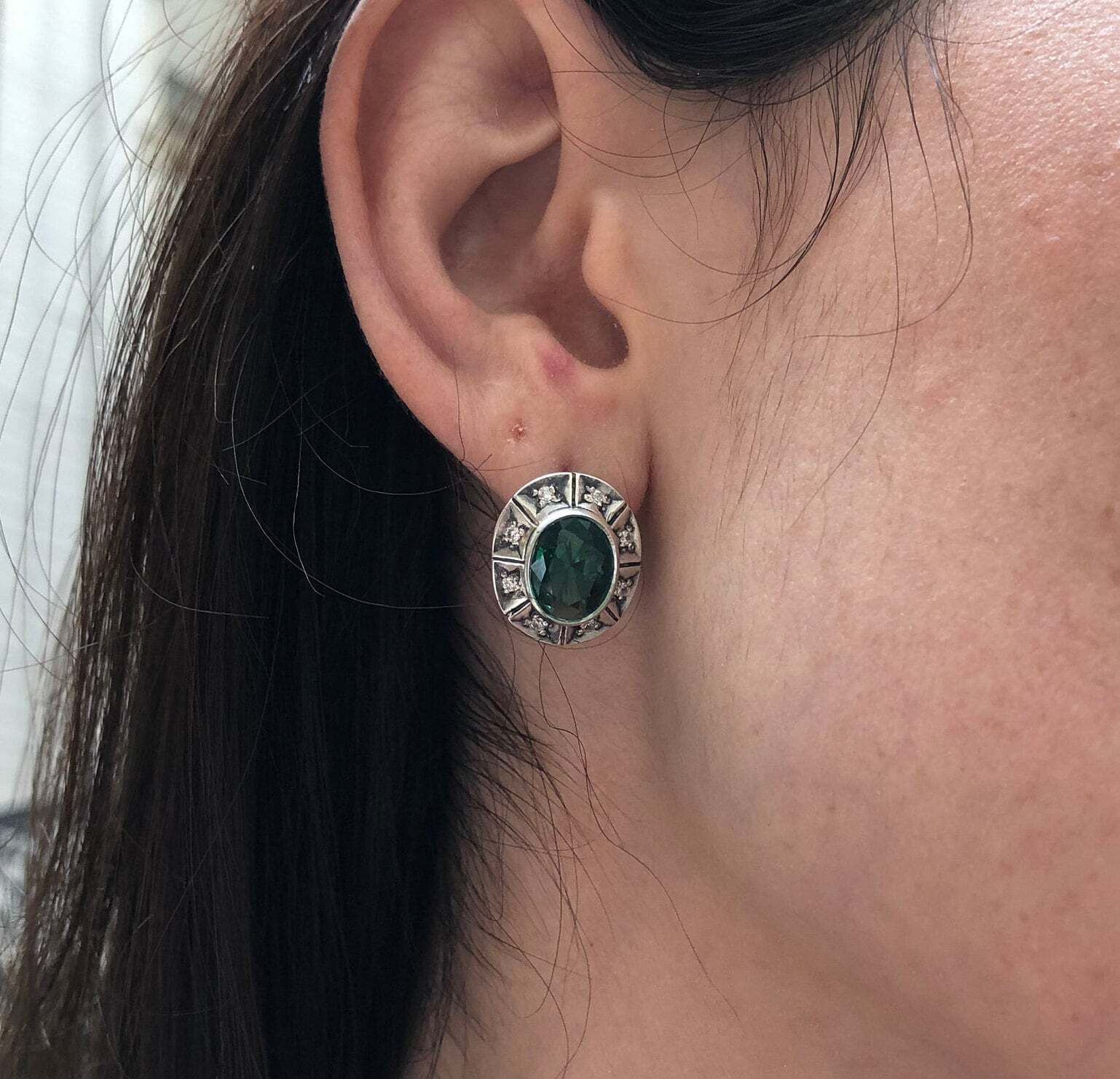 Created Sapphire Earrings in 925 Sterling Silver, perfect for September birthdays and special occasions, symbolizing sincerity and faithfulness.