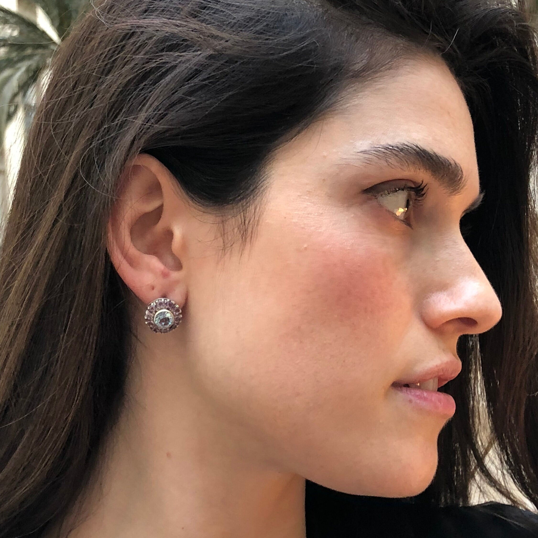 Amethyst Earrings, Peridot Earrings, Natural Stones, February Birthstone, Flower Earrings, Victorian Earrings, August Birthstone, Peridot