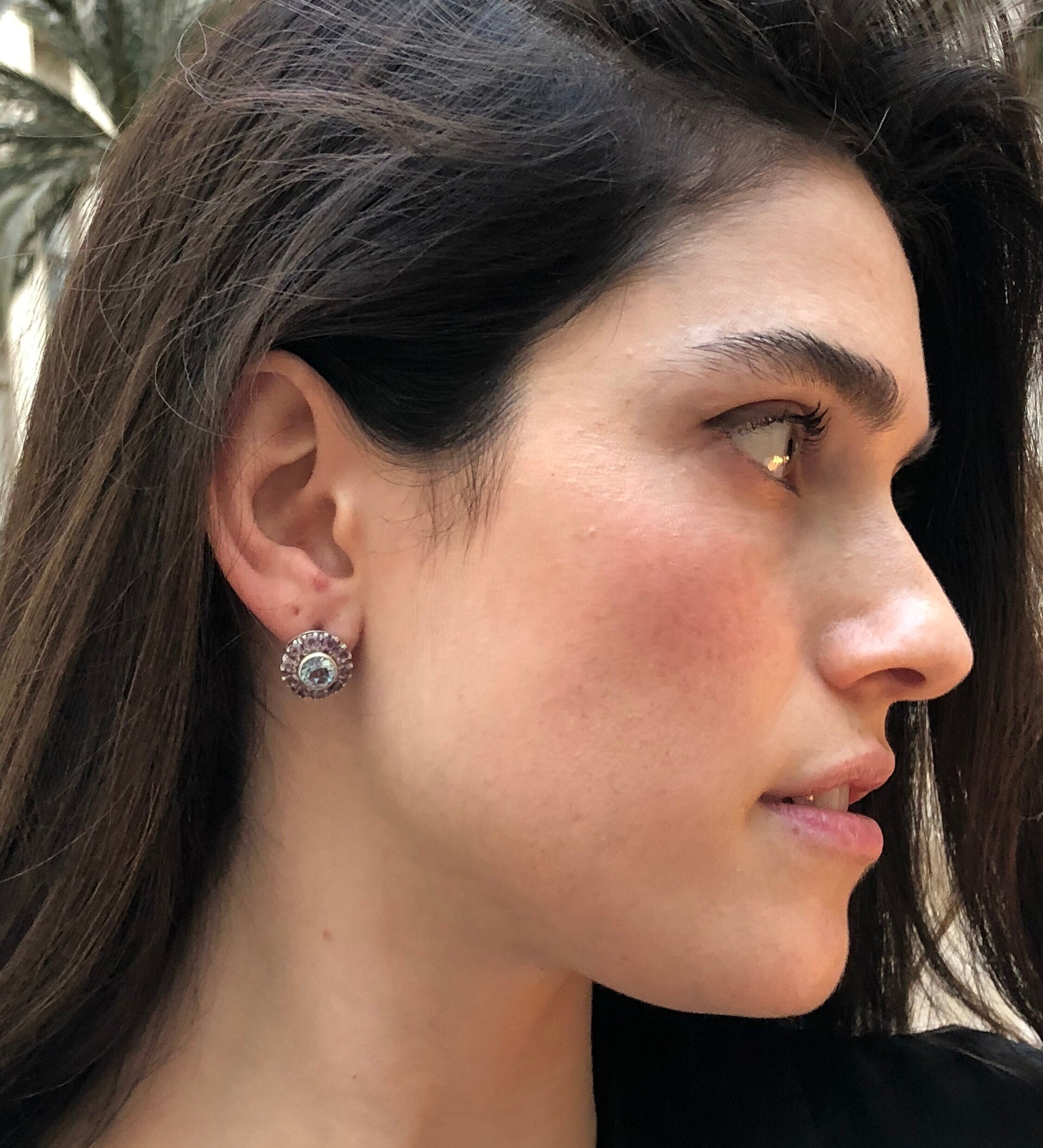 Amethyst Earrings, Peridot Earrings, Natural Stones, February Birthstone, Flower Earrings, Victorian Earrings, August Birthstone, Peridot