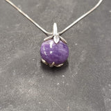 Leaf Pendant, Natural Charoite, Charoite Pendant, Scorpio Birthstone, Floral Pendant, Purple Floral Pendant, Small Floral Pendant, Charoite