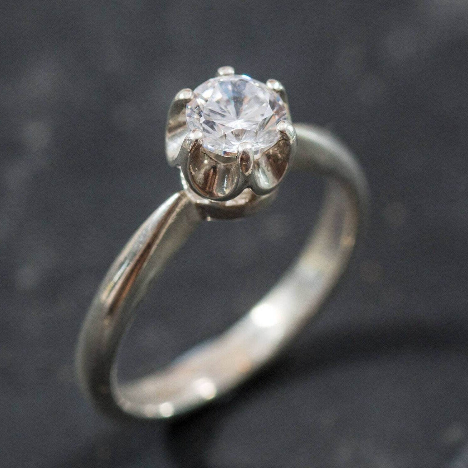 Diamond Ring, Created Diamond Ring, Promise Ring, Lab Diamond Ring, Engagement Ring, Vintag Rings, Bridal Ring, Solid Silver Ring, Diamond