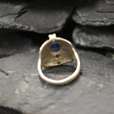 Genuine Sapphire Ring - Genuine Citrine Amethyst Ring - Blue Yellow Purple Tribal Ring